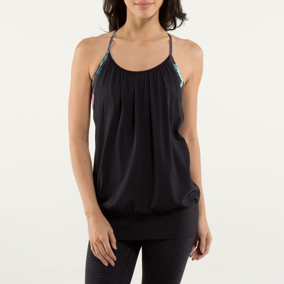 Lululemon No Limits Tank Black Oasis Blue 4 - Picture 1 of 6